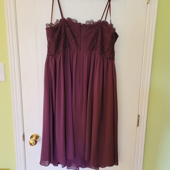PURPLE M&S Marks and Spencers NWT Occasion Dress Spaghetti Straps Size US 16 - Picture 6 of 15